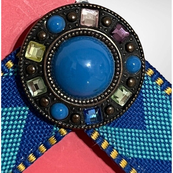 Lindsay Phillips Switchflops Straps Dolores Large Blue Chevron Rhinestone Detail - Picture 4 of 4